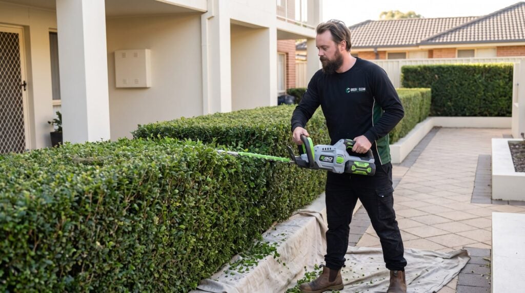 Garden Maintenance being carried out at an Adelaide strata property by Green & Clean